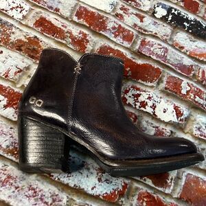 Bed Stu navy, leather ankle boots, western inspired, high-quality